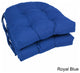 16" Solid Twill U-shaped Tufted Chair Cushions, Set of 2, Royal Blue