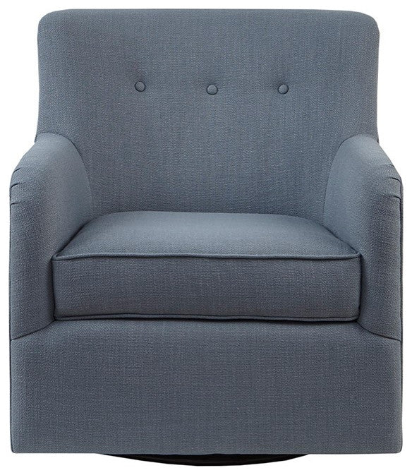 Madison Park Adele Mid Back Round Arm Motion Chair, Blue