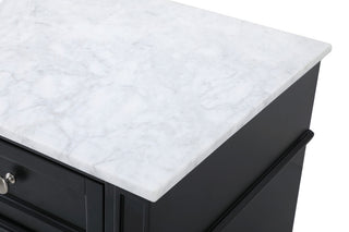 Home Living Vanity with Carrara White Marble Countertop, Black, 60", Single Sink