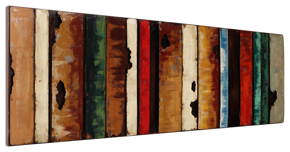 "Rustic Flow 1" Primo Mixed Media Hand Painted 3D Wall Sculpture Metal Wall Art