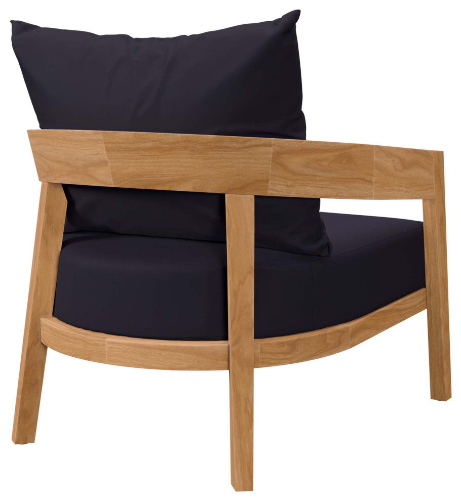 Brisbane 3-Piece Teak Wood Outdoor Patio Outdoor Patio Set, Natural Navy