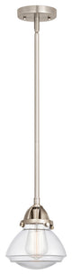 Olean Mini Pendant, Brushed Satin Nickel, Clear, Clear