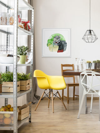 "Alcohol Professor II" Framed Painting Print, 32"x32"