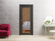 Slab Barn Door 42 x 80, Lucia 2166 Matte Black Clear Glass, Sliding