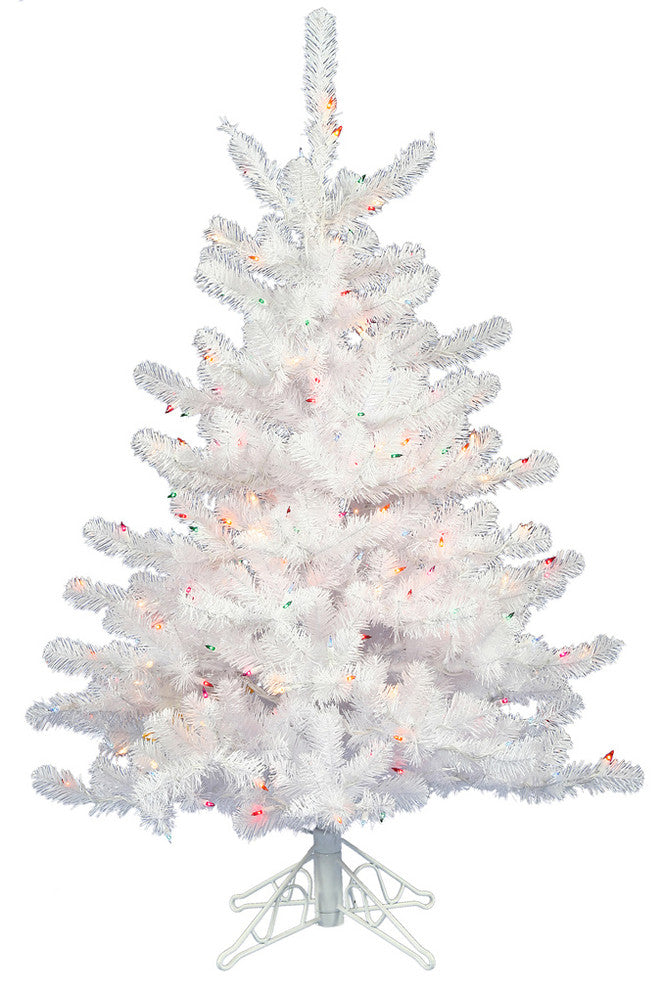 Vickerman Crystal White Artificial Spruce Tree, 3', Clear Lights