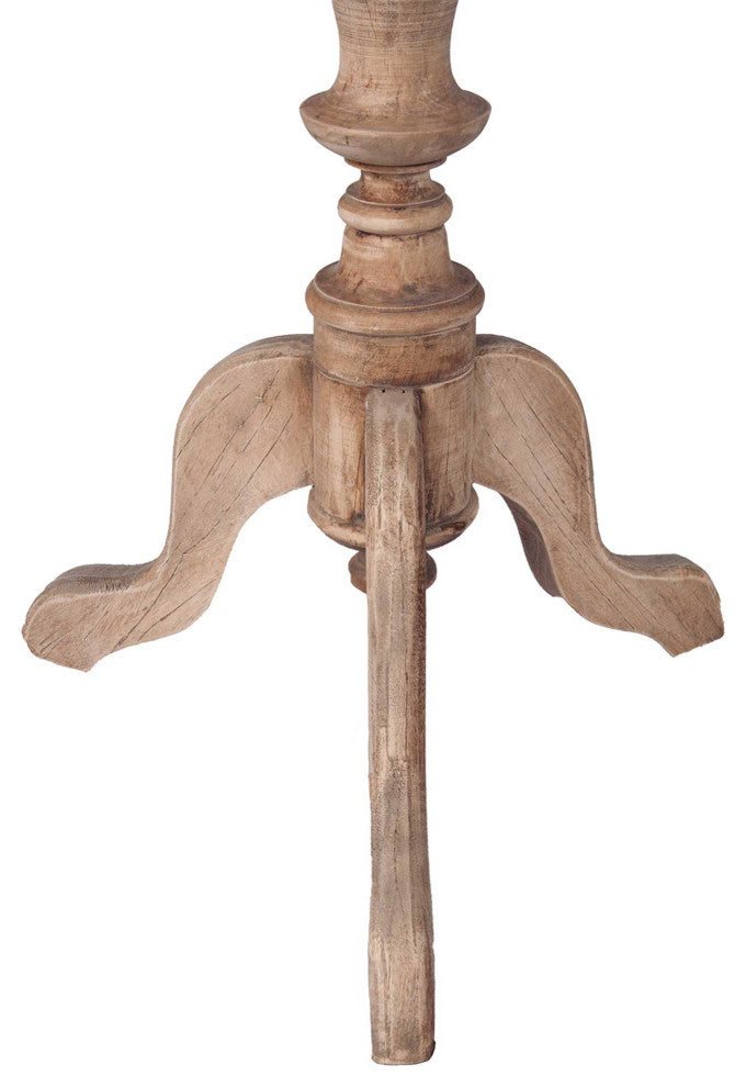 East at Main Blackford Brown Rubberwood Round Accent Table