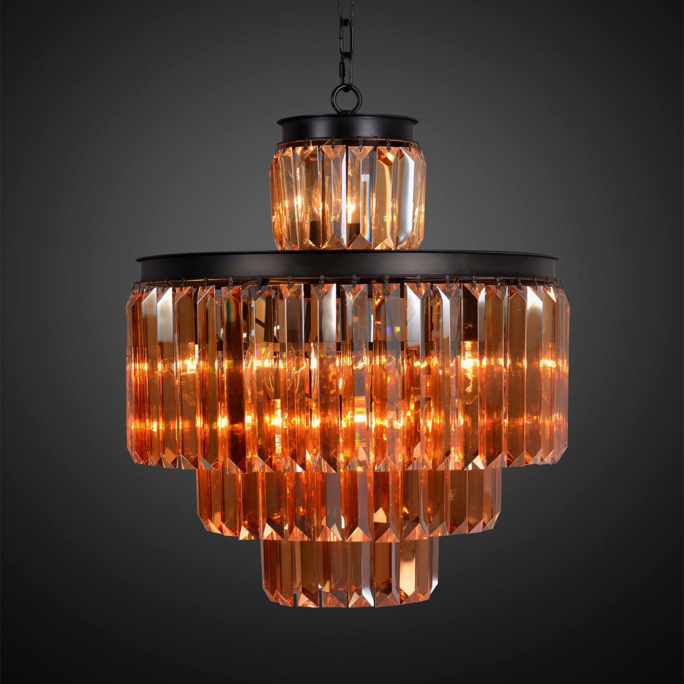 4Tier Rustic Crystal Chandelier
