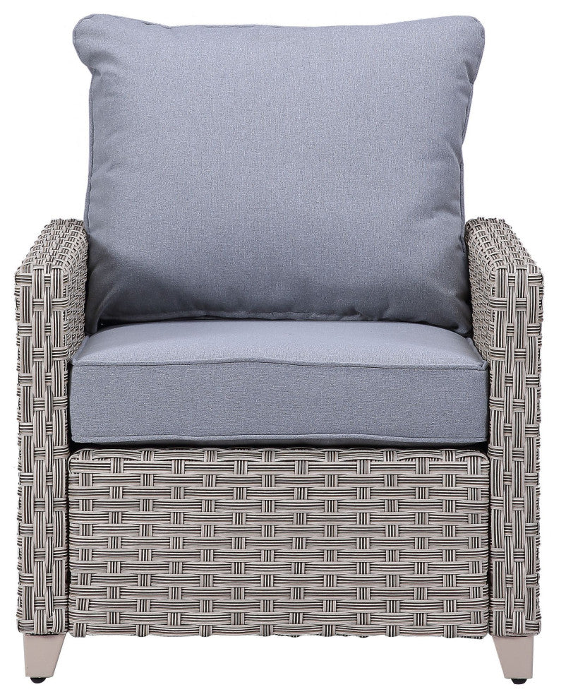 ACME Greeley 4PC Pack Patio Sofa Set in Gray Fabric & Gray Finish
