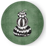 Pumpkin Stack Fall Design Chenille Area Rug, Green, 5' Round