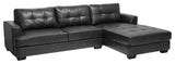 Dobson Black Leather Modern Sectional Sofa