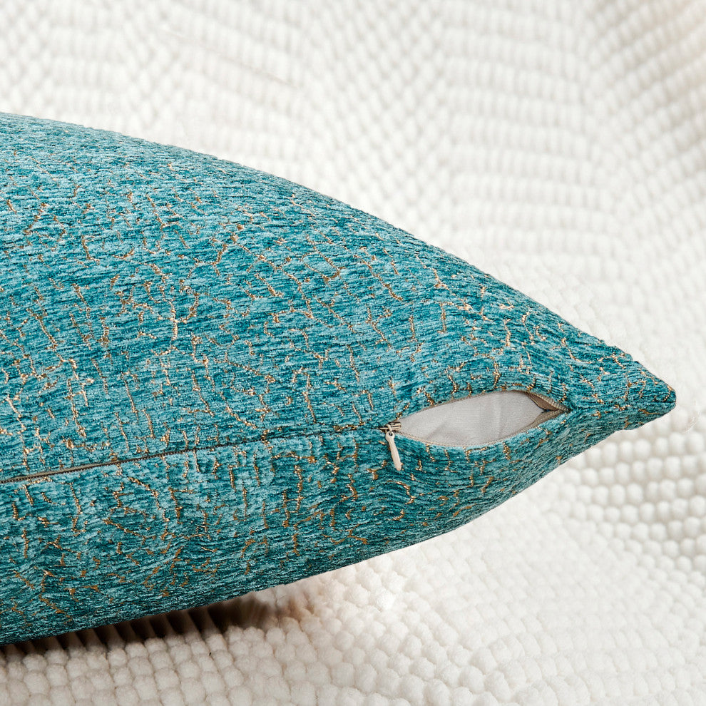 Babati Jacquard Chenille, Set of 2, Turquoise, 20"x20"