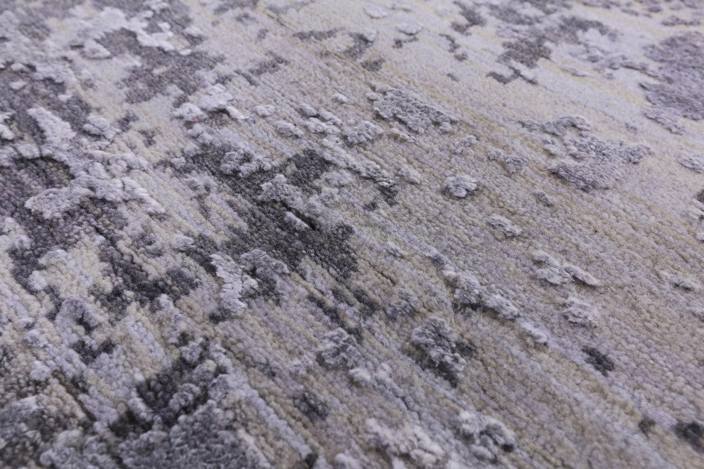 7' 10" X 10' 1" Wool and Silk Modern Handmade Rug Q8657