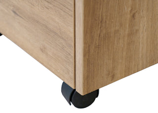 Modern Two Drawer Wood Laminate File Cabinet, Fully Assembled, Light Brown