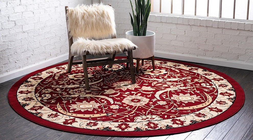 Country and Floral Kashan 2'2"x3' Rectangle Rouge Area Rug