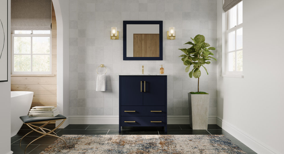 The Honor Bathroom Vanity, Gold, 30", Single Sink, Freestanding