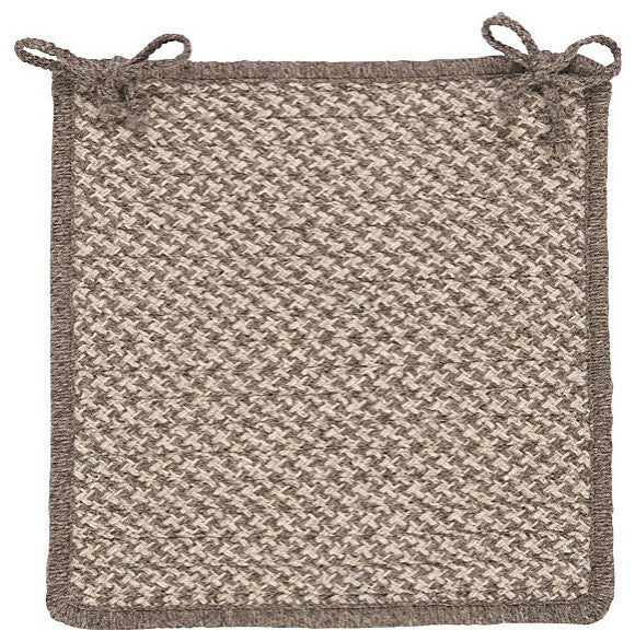 Colonial Mills Chair Pad Natural Wool Houndstooth Latte Chair Pad