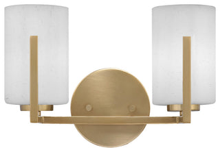 Atlas 2-Light Bath Bar, New Age Brass/White Muslin