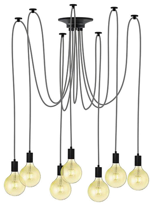 Grey Led Spider Chandelier