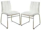 Set of 2 Leatherette Upholstered Side Chair, White
