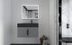 CastelloUSA Amazon 30" Right Wall Mounted Bathroom Vanity Set, Gray, Black Top, Black Handles
