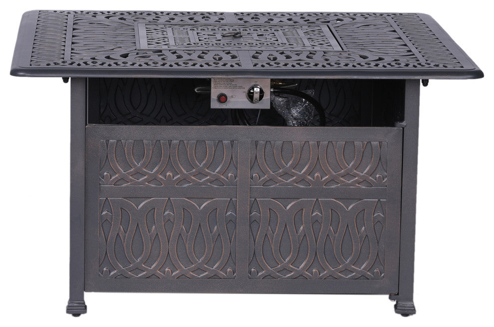 Bellvue Square Outdoor Gas Firepit Table With Doors,  44"