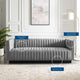 Tufted Sofa, Fabric, Gray, Modern, Living Lounge Hotel Lobby Hospitality