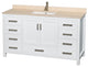 Wyndham WCS141460SWHIVUNSMXX 60 Inch Wood Vanity with Square Sink