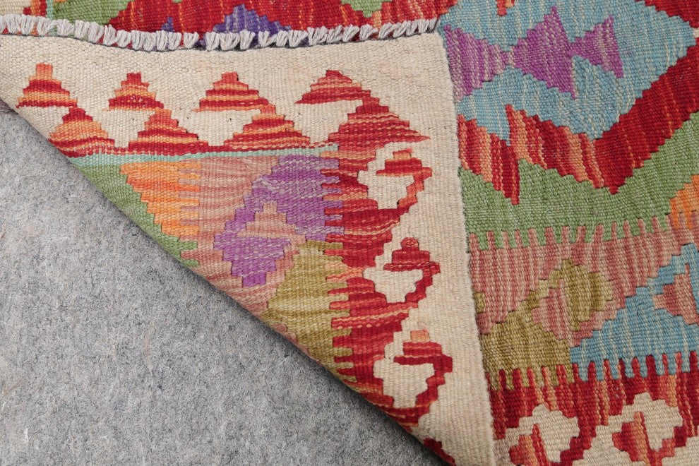 Turkish Southwestern Kilim 7' Oriental Runner Rug Flat-Woven, 6'7"X2'4"