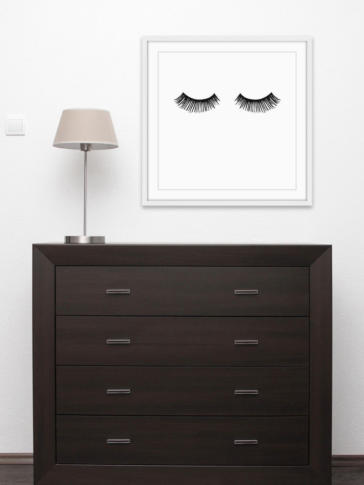 "Long Lashes" Framed Painting Print, 12"x12"