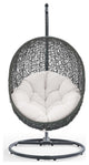 Hide Outdoor Patio Sunbrella Swing Chair With Stand - Gray White