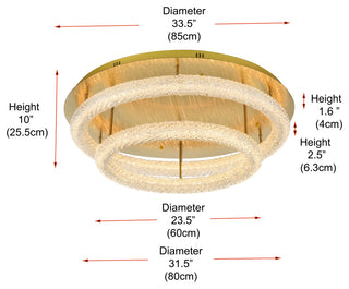 Home Living 33.5" LED Flush Mount, Satin Gold