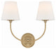 Sylvan 2-Light Wall Mount, Vibrant Gold