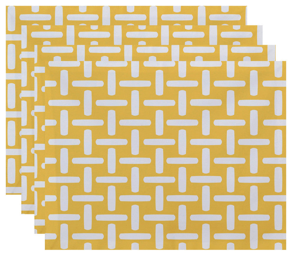 Geometric Decorative Placement, Lemon, Set of 4