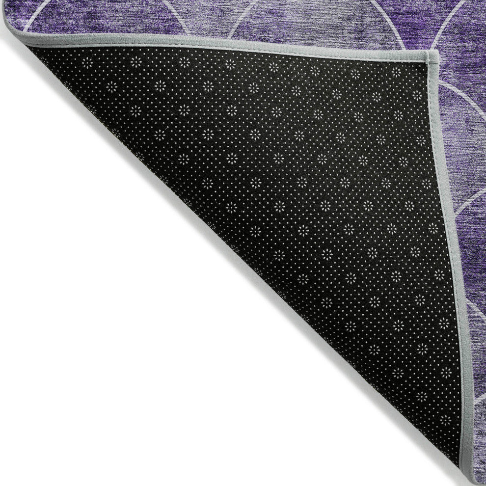 Machine Washable Indoor/Outdoor Chantille ACN594 Purple 2''6" x 3''10" Rug