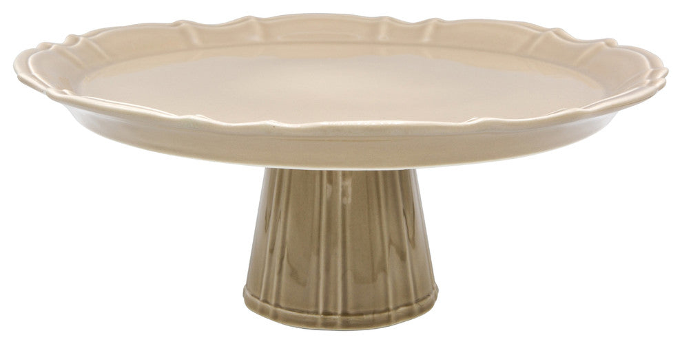 Chloe Footed Cake Plate, Taupe