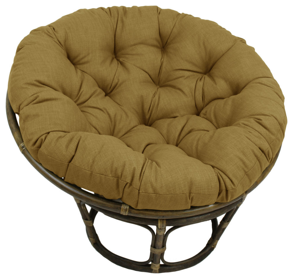 44" Solid Outdoor Spun Polyester Papasan Cushion, Fits 42" Papasan Frame, Wheat