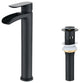 Single Hole Bathroom Faucet With Drain Assembly, Matte Black