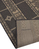 Outdoor Collection Geometric Pattern Bohemian Rug, Charcoal, 5'3"x7'6"