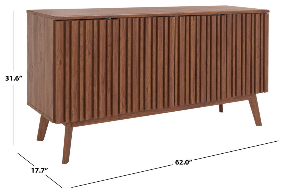 Safavieh Helena 4 Door 4 Shelf Media Stand, Walnut