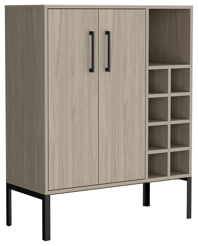 Talmage Modern Bar Cabinet, Birch