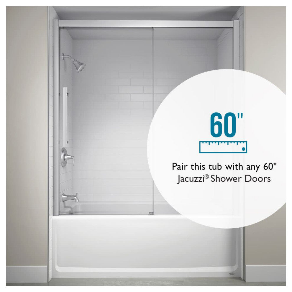 Jacuzzi J1L6030WRL1HX Signature 60" Three Wall Alcove Acrylic - White