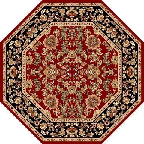 Cambridge 7301 Red, Black Kashan, 7'7" Octagon