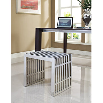 Gridiron Small Stainless Steel Bench, Silver