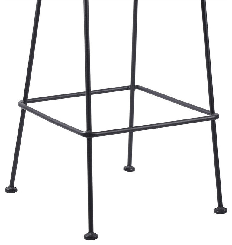 Acapulco 26" Indoor Outdoor Steel Bar Stool With Rope, Gray