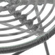 Rodney Outdoor Woven Faux Rattan Side Table With Glass Top, Gray, Black Finish