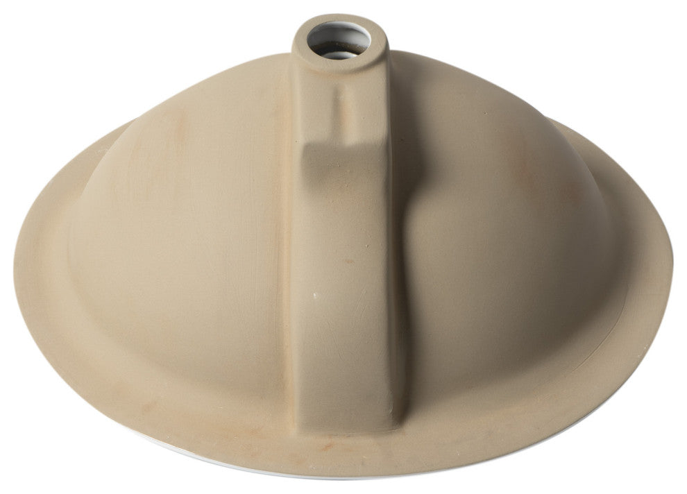 White 21" Round Drop, Ceramic Sink With Faucet Hole