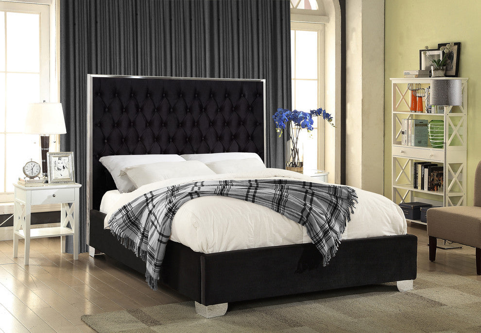 Lexi Velvet Bed, Black, King
