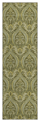 Premium Machine Washable Mayfield AMF572 Green 2'3" x 7'6" Runner Rug