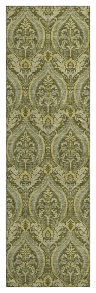 Premium Machine Washable Mayfield AMF572 Green 2'3" x 7'6" Runner Rug