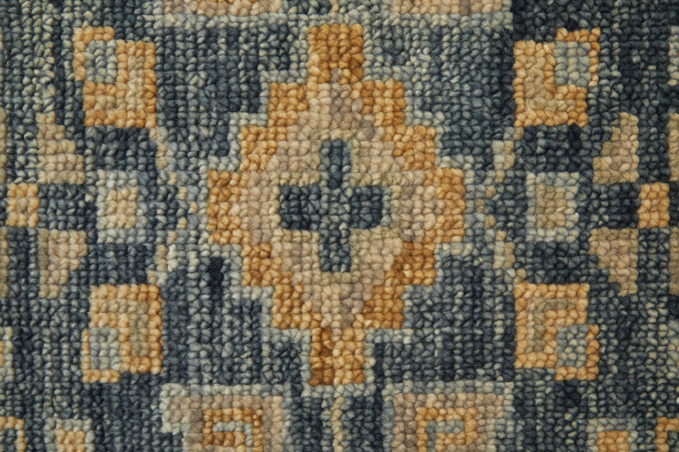 Foxboro R6941 Vintage/Bohemian & Eclectic Runner, Blue/Charcoal, 2'6"x12'